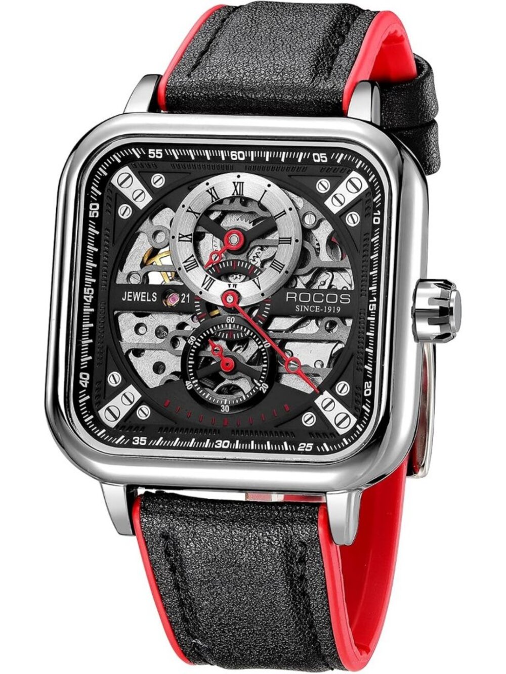 Stylish Skeleton Mechanical Watch for Men - Waterproof, Anti-Shock, Leather